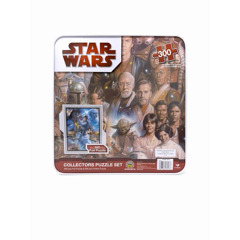 Star Wars Collectors Puzzle Set Tin 500 Pc Foil Puzzle Missing 2 Pieces + 300 - Picture 2 of 9